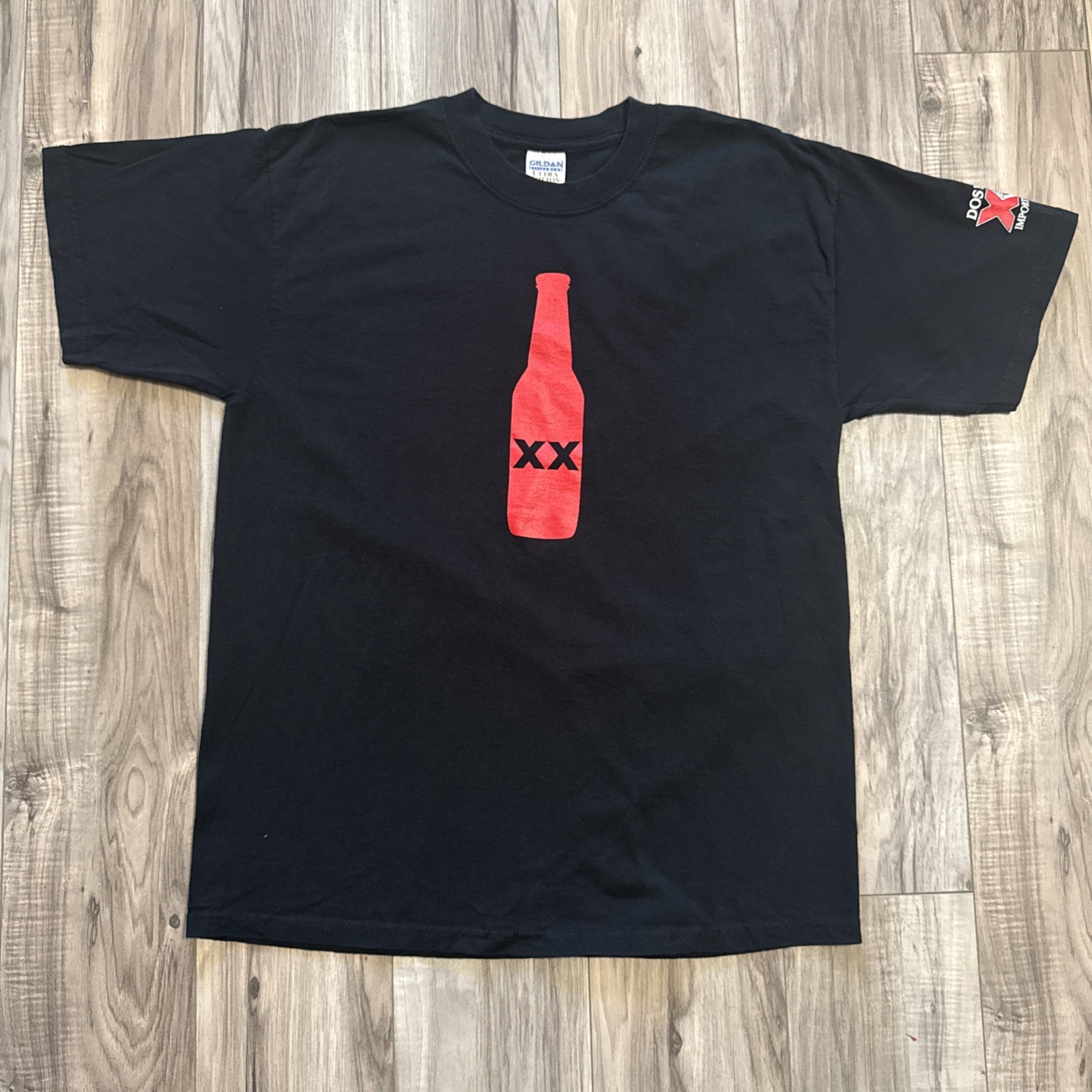 Vintage 2000s Dos Equis Beer Shirt Large Black Red Bottle Double XX  Tag Y2K