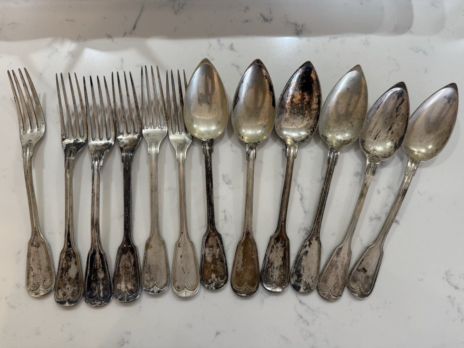 Antique Belgian silverware 729 grams .800 fineness