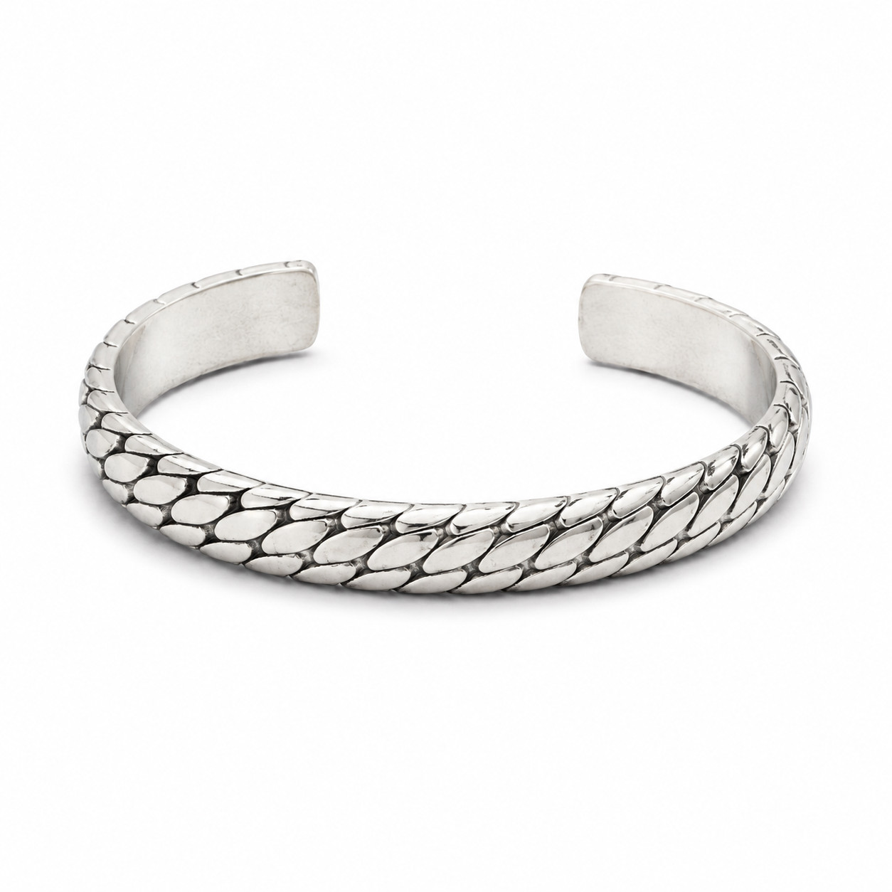 Silver Oval Pattern Bracelet