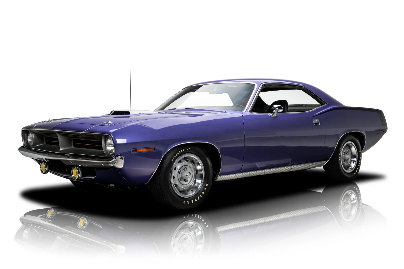 1970 Plymouth Cuda Purple Classic Car Poster Photo 4 Sizes (2 PHOTO SET)