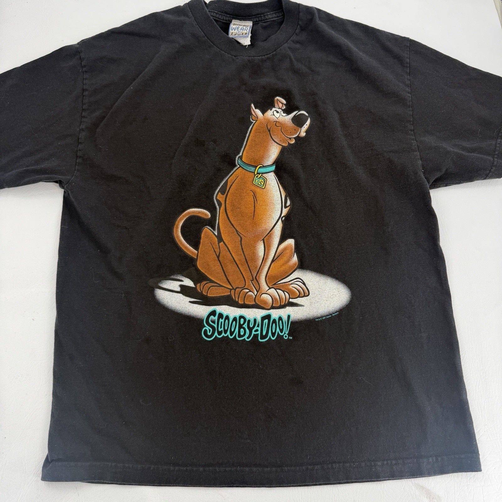 Vintage 1997 Scooby Doo Wear R U Cartoon Network Black T Shirt 90s Graphic XL