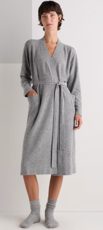 NWT QUINCE MONGOLIAN CASHMERE ROBE SIZE MEDIUM HEATHER GREY-MSRP $ 174