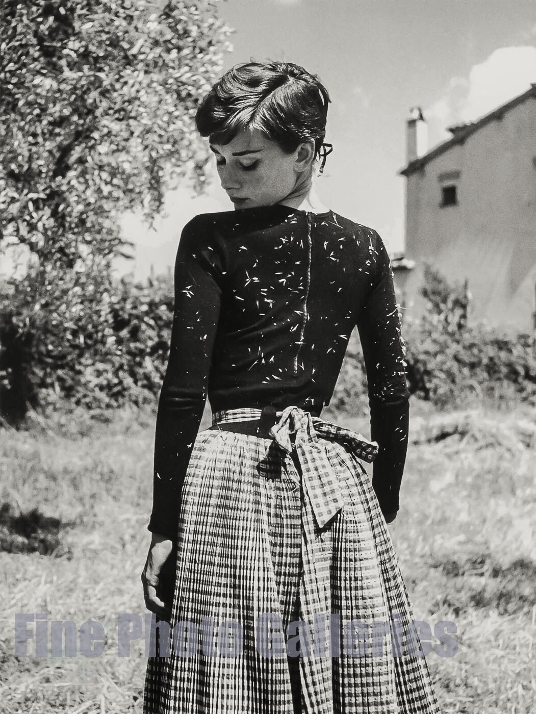 1955/76 Vintage AUDREY HEPBURN Actress PHILIPPE HALSMAN Duotone Photo On 12x16