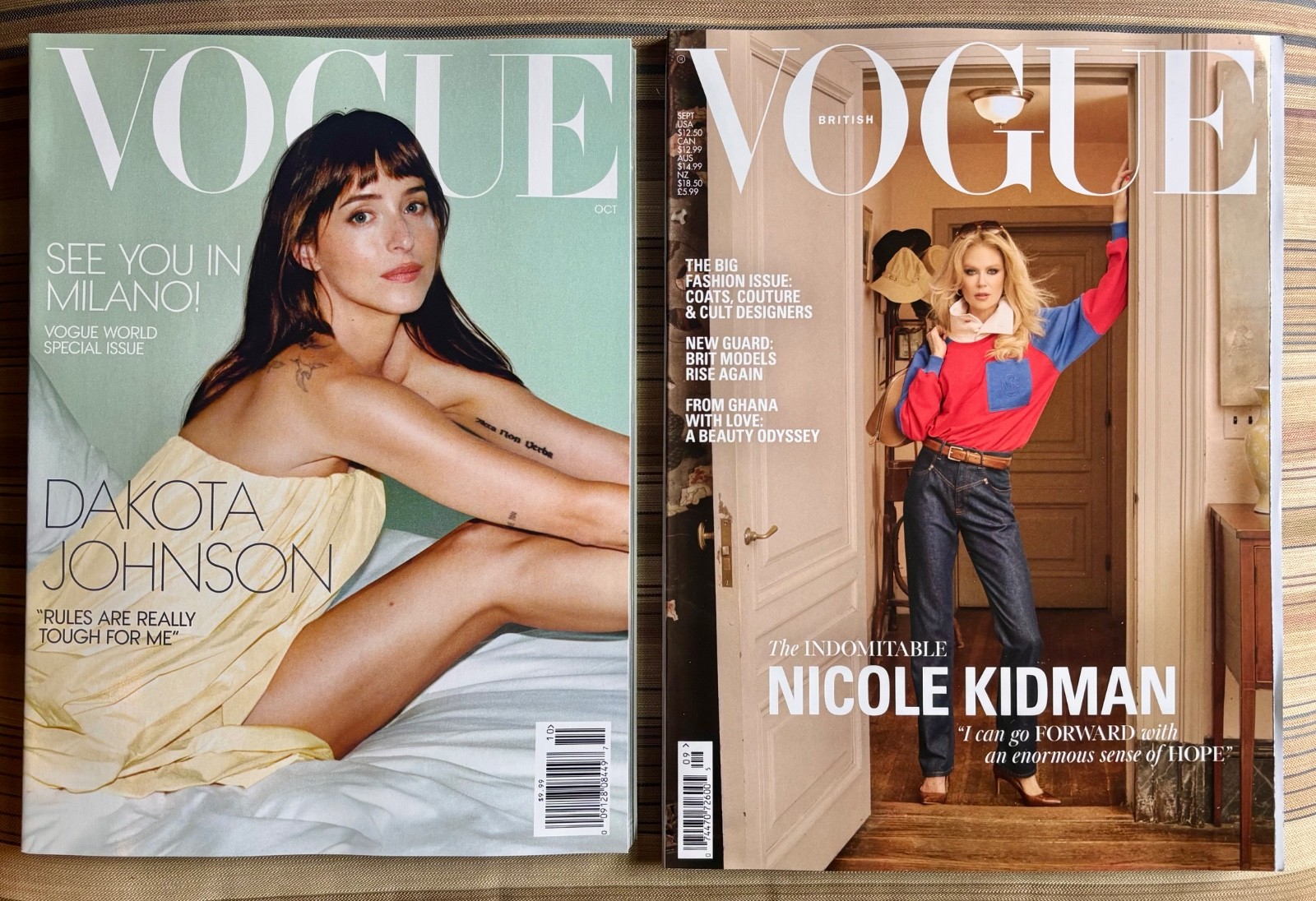 2 MAGAZINES British VOGUE Nicole Kidman SEPTEMBER 2026 October DAKOTA Collection 2 MAGAZINES British VOGUE Nicole Kidman SEPTEMBER 2026 October DAKOTA Collection