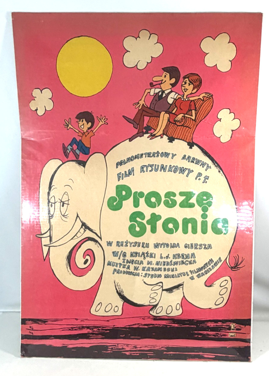 Vintage 1978 Polish Film Movie Prosze Stonia Poster Please, Mr. Elephant RARE Vintage 1978 Polish Film Movie Prosze Stonia Poster Please, Mr. Elephant RARE