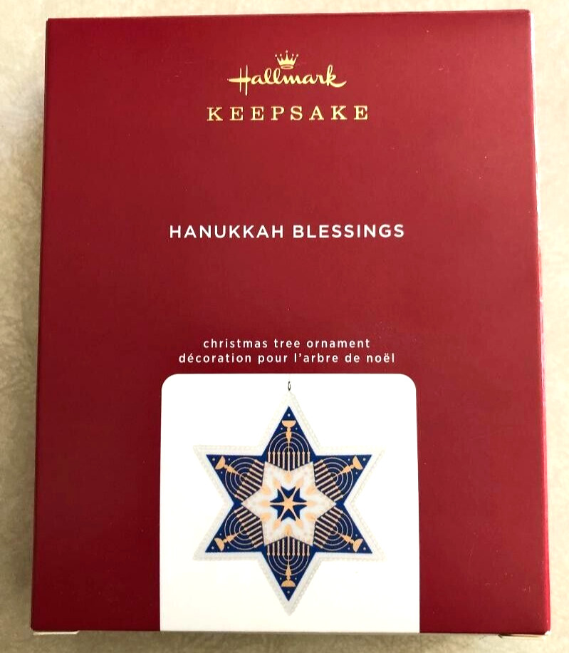 Hallmark Ornament 2020 - Hanukkah Blessings Star of David Porcelain