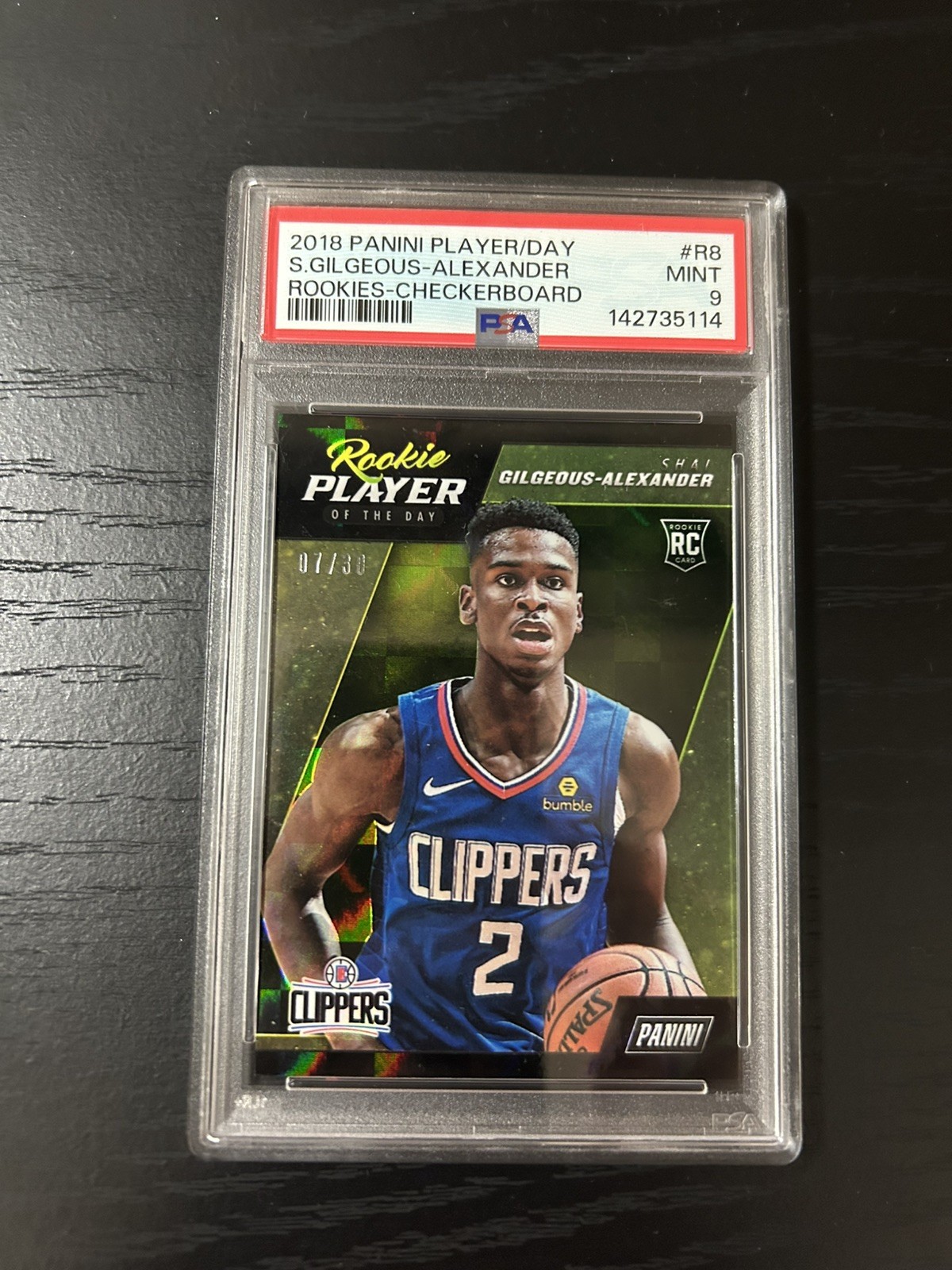 Shai Gilgeous Alexander 2018-19 Panini Player of the Day /30 Rookie PSA 9