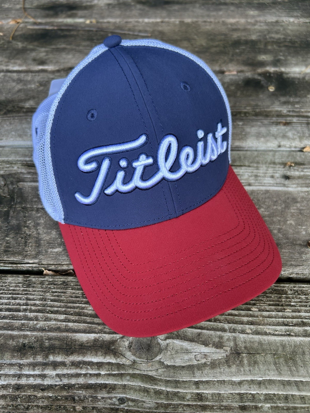 Titleist Tour Performance Mesh Golf Hat Navy Crimson White Embroidered New NWT