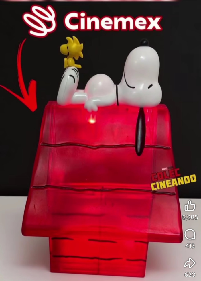 Peanuts SNOOPY´S Dog House  BUCKET Led Light NEW ITEM CINEMA CINEMEX MEXICO 2026