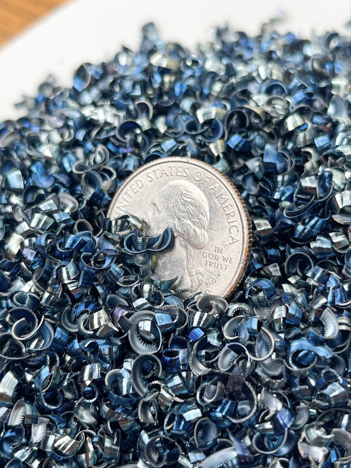 Blue 4140 Steel Alloy Shavings - Orgonite Supplies - By The Pound
