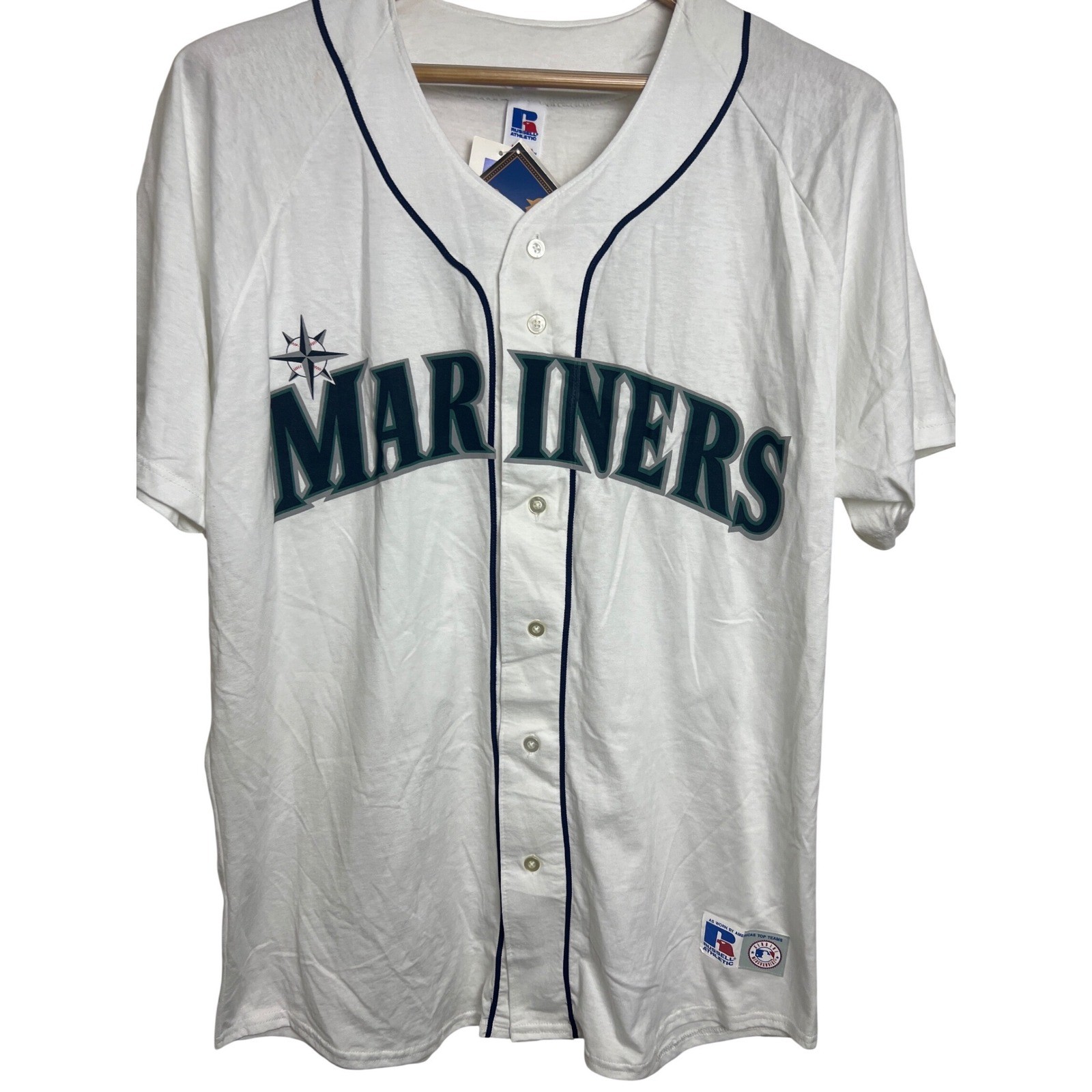 Vintage 2001 Seattle Mariners XL Jersey Russell Athletic USA MLB 125th Anniv A73