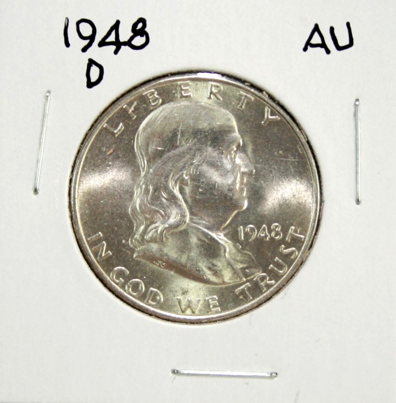 1948-D Franklin Half Dollar AU 90% Silver #2 1948-D Franklin Half Dollar AU 90% Silver #2