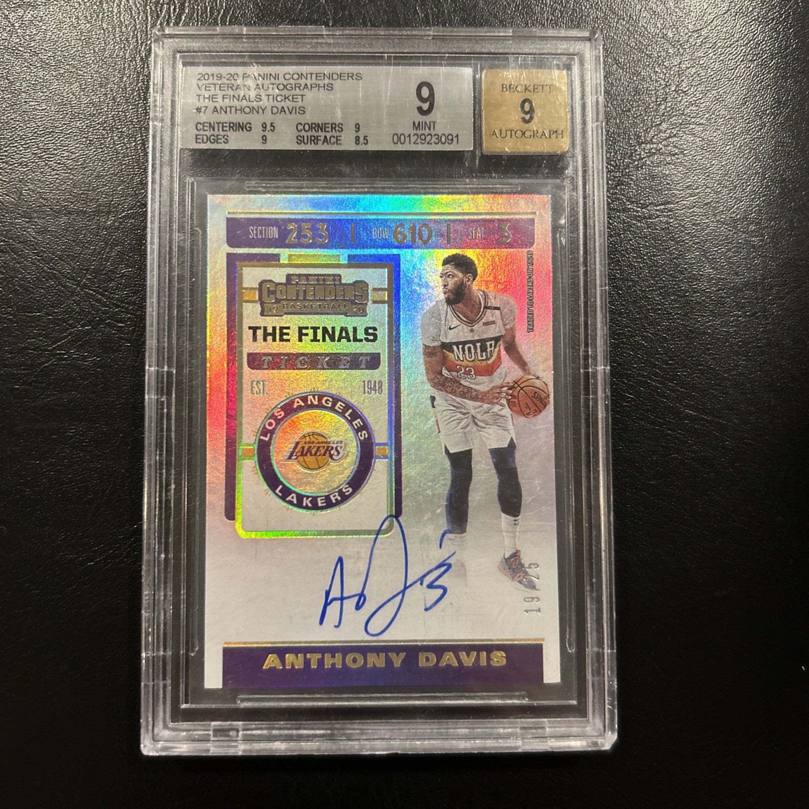 2019-20 Panini Contenders Anthony Davis Veteran Finals Ticket Auto 19/25