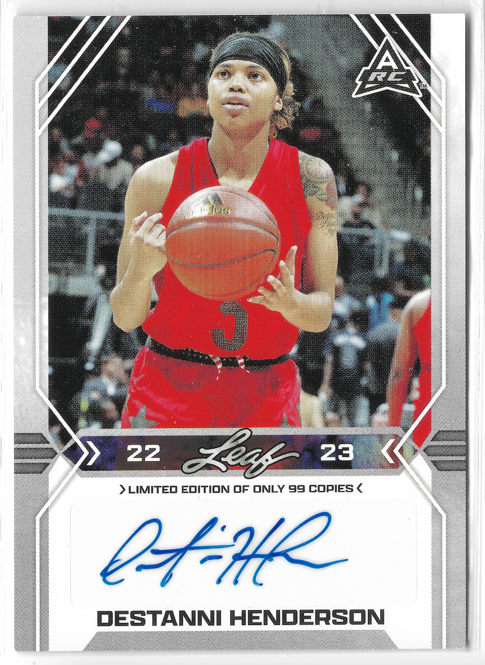 2022-23 Leaf Silver Autograph #BA-DH1 Destanni Henderson RC #/99 South Carolina