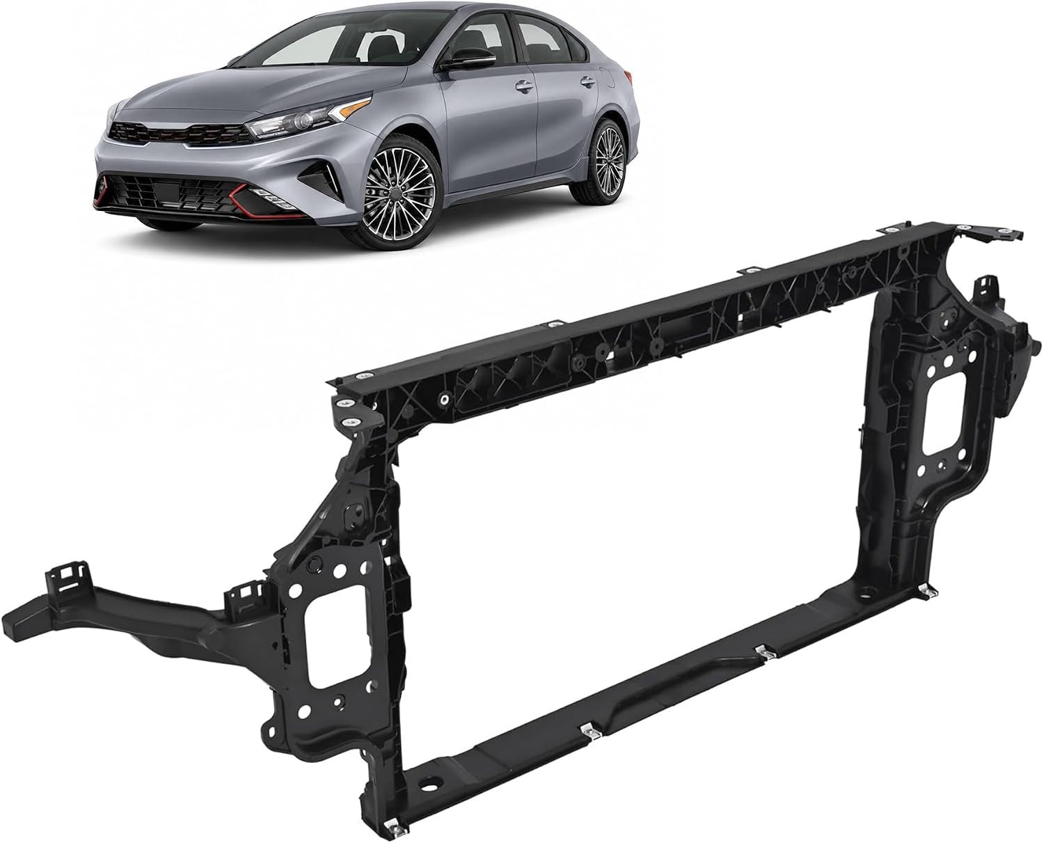 Radiator Core Support Assembly Compatible with 2019-2024 Kia Forte Replacement Radiator Core Support Assembly Compatible with 2019-2024 Kia Forte Replacement