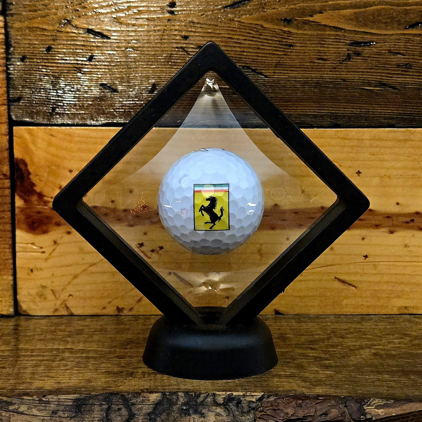 Vice Ferrari Logo White Golf Ball With Display Case. Rare