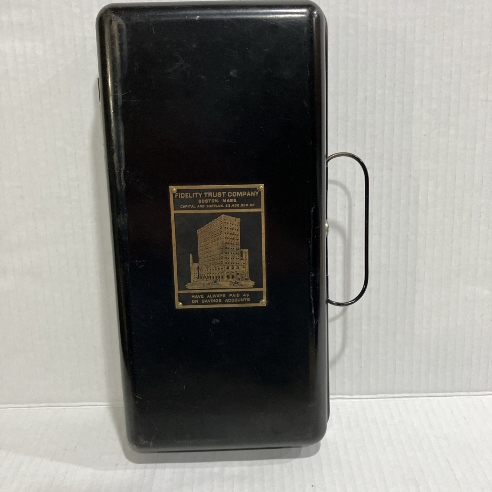 Vintage Fidelity Trust Co Boston Mass Bank Lock Box Unlocked No Key