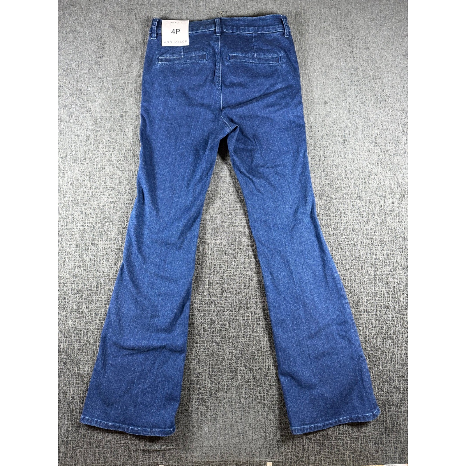 Ann Taylor The Boot Mid Rise Bootcut Jeans Dark Wash Blue Petite 4P NWT Ann Taylor The Boot Mid Rise Bootcut Jeans Dark Wash Blue Petite 4P NWT