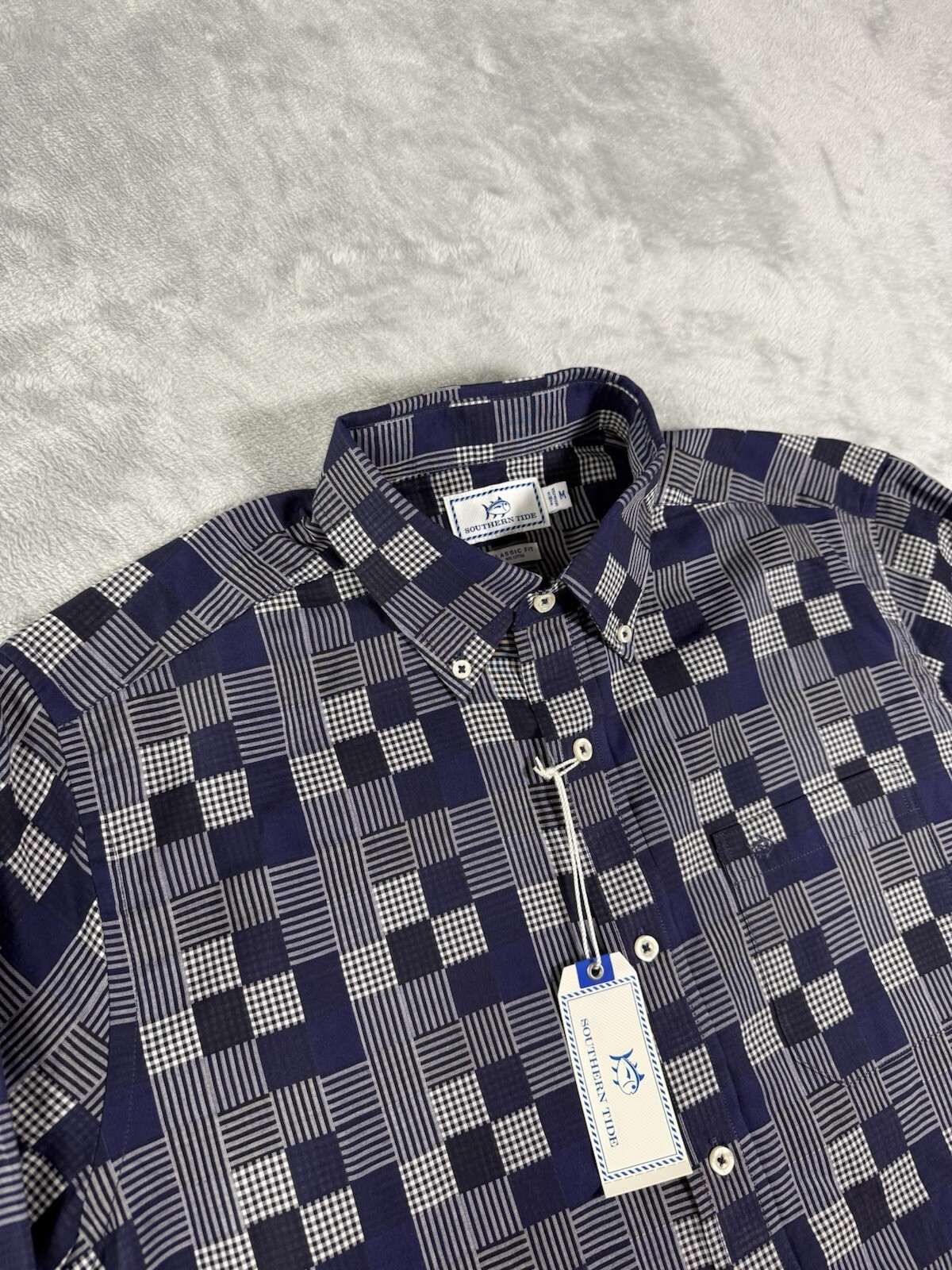 Southern Tide Shirt Men’s Medium Bombay Runner Plaid Classic Fit Button Up