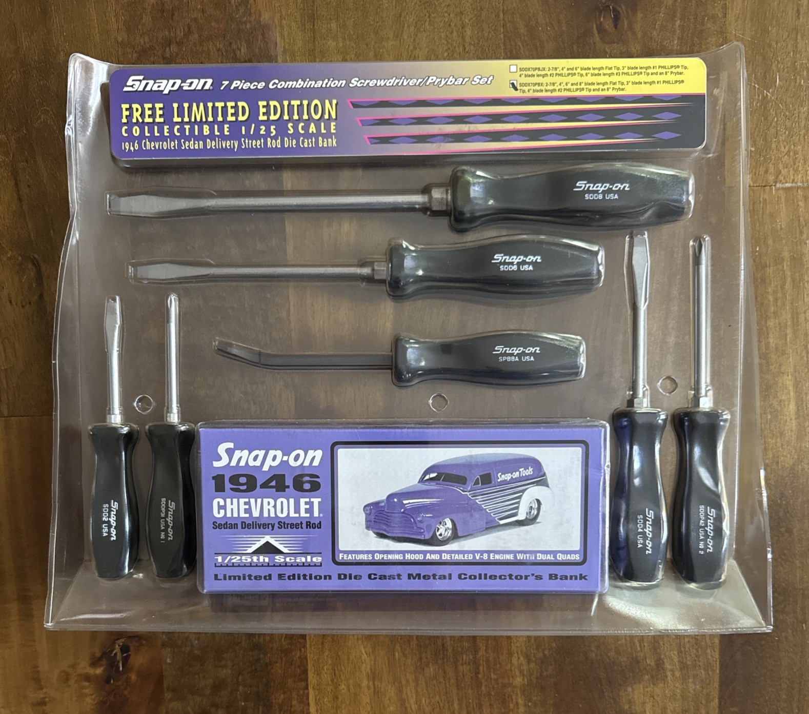 NOS Snap-On USA SDDX70PBX 7pc Combination Screwdriver Pry Bar Set, Limited Ed. NOS Snap-On USA SDDX70PBX 7pc Combination Screwdriver Pry Bar Set, Limited Ed.