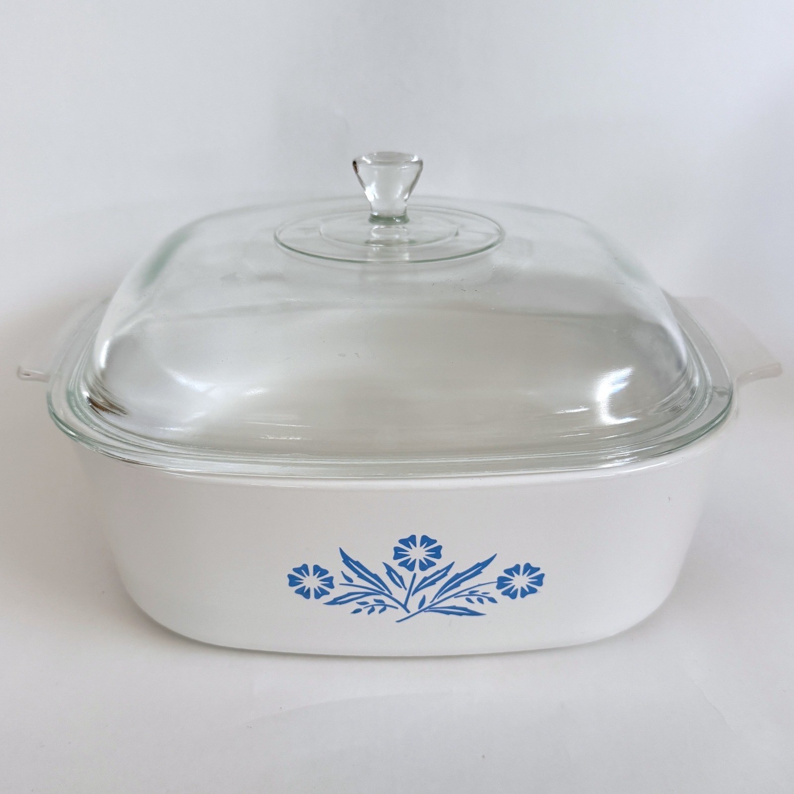 VINTAGE Corning Ware Blue Cornflower A-84-B 4 Qt Casserole Glass Lid USA
