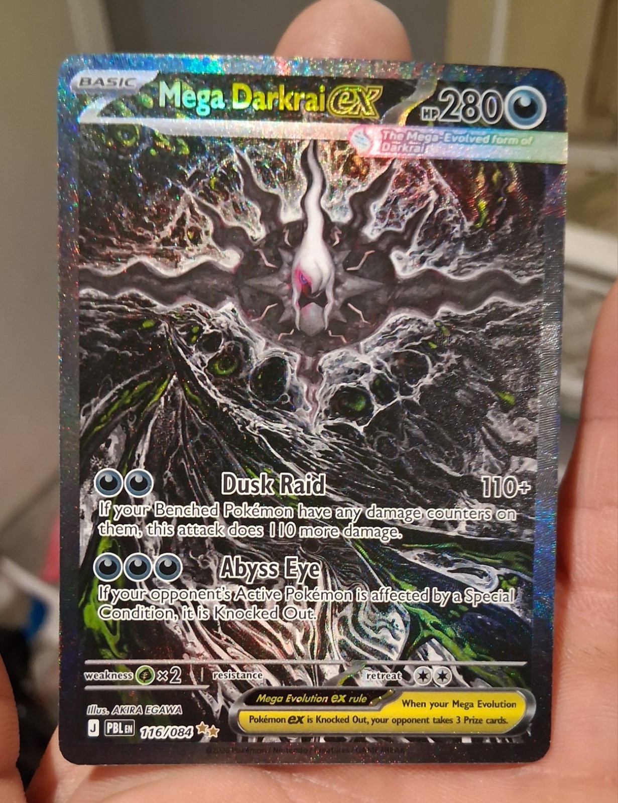 Mega Darkrai ex 116/084 Me05: Pitch Black Holo