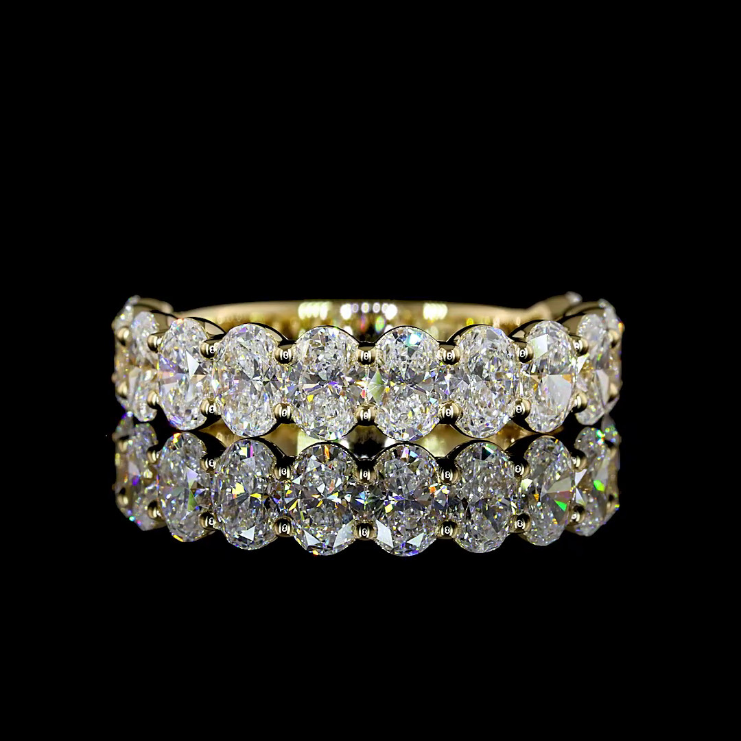 2.50Ct Oval Lab Grown Diamond 3/4 Eternity Wedding Band 14K White Gold VVS2 E 2.50Ct Oval Lab Grown Diamond 3/4 Eternity Wedding Band 14K White Gold VVS2 E