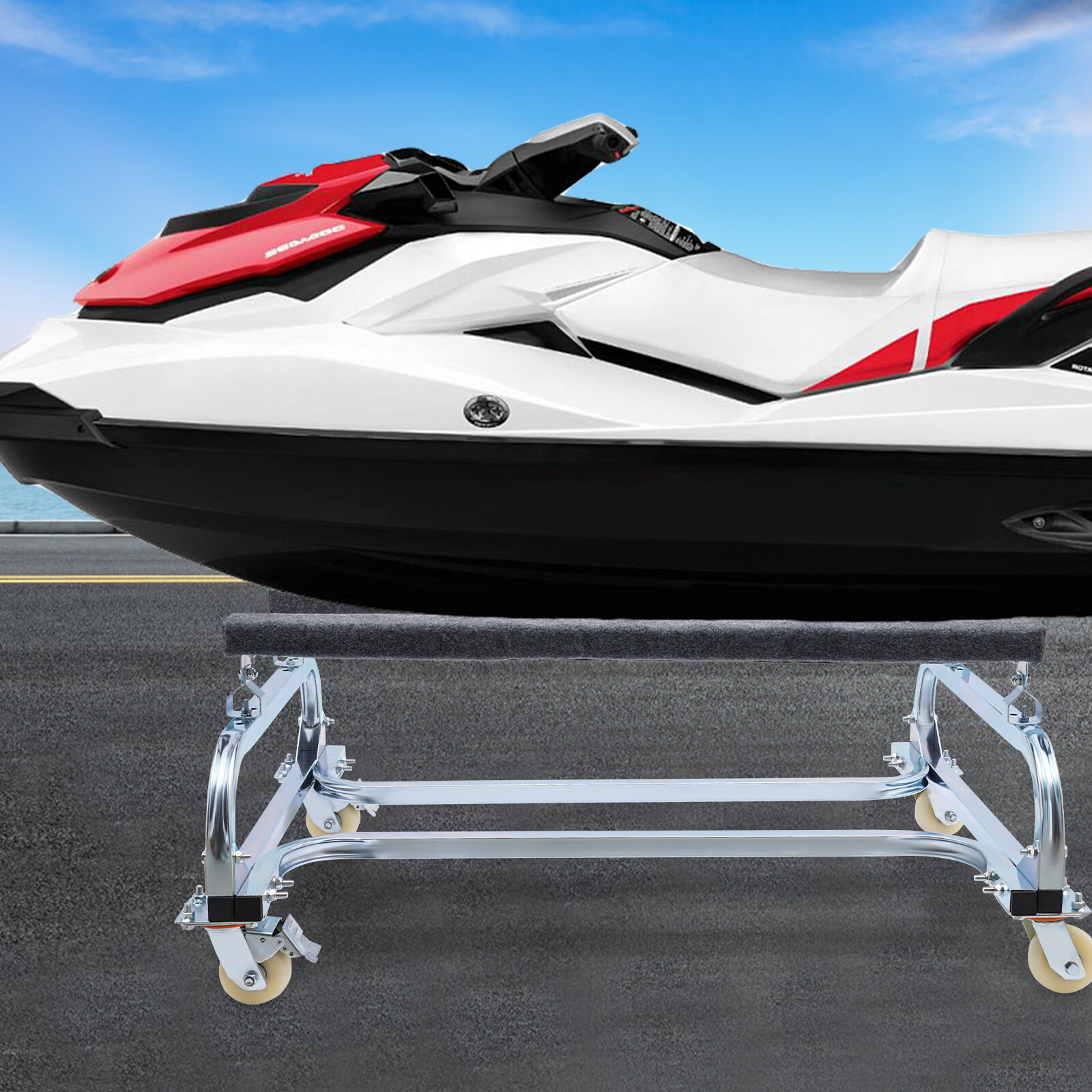 Small Sailboat Trailer, Watercraft Cart, Dock Slipway Cart for moving small boat