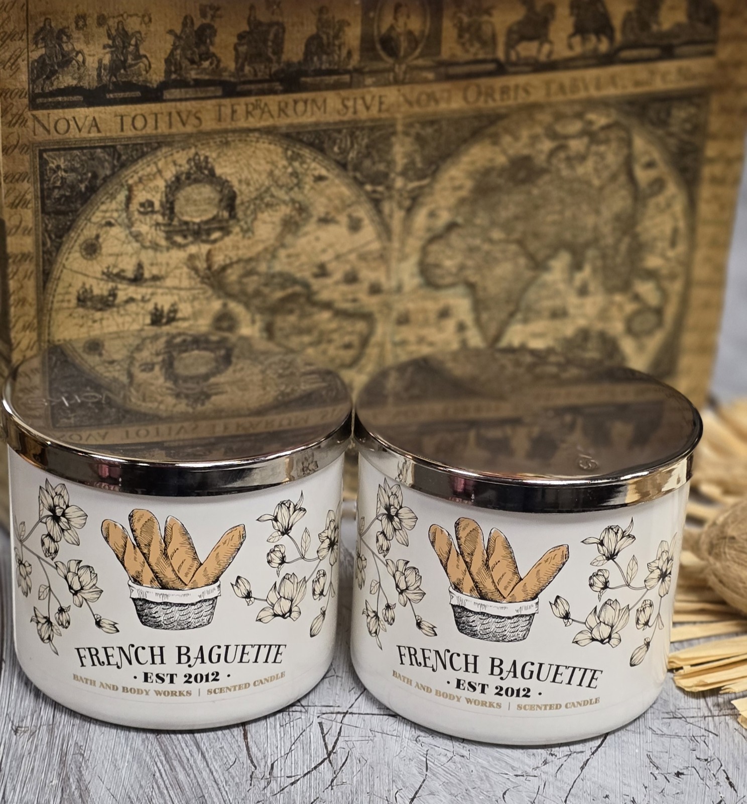 2 Bath & Body Works FRENCH BAGUETTE  3 Wick Candle 14.5oz Fresh Baked Bread 