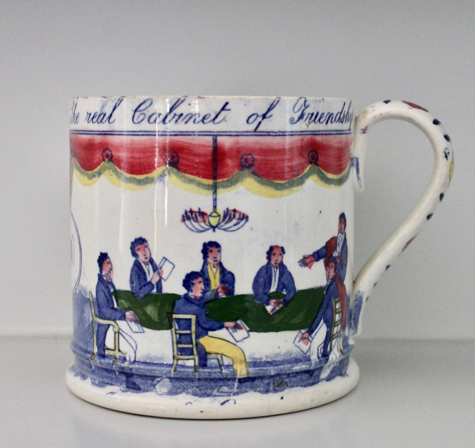 Antique Staffordshire Pearlware Mug Friendly Society Transferware c 1825 Fede Antique Staffordshire Pearlware Mug Friendly Society Transferware c 1825 Fede