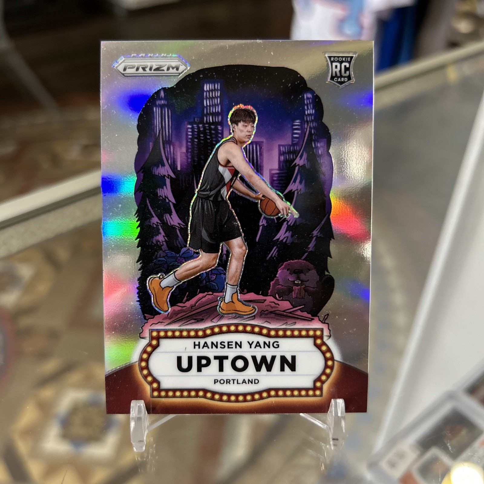 2025-26 Panini Prizm Uptown #14 Hansen Yang Rookie RC Rare Case Hit SSP Portland