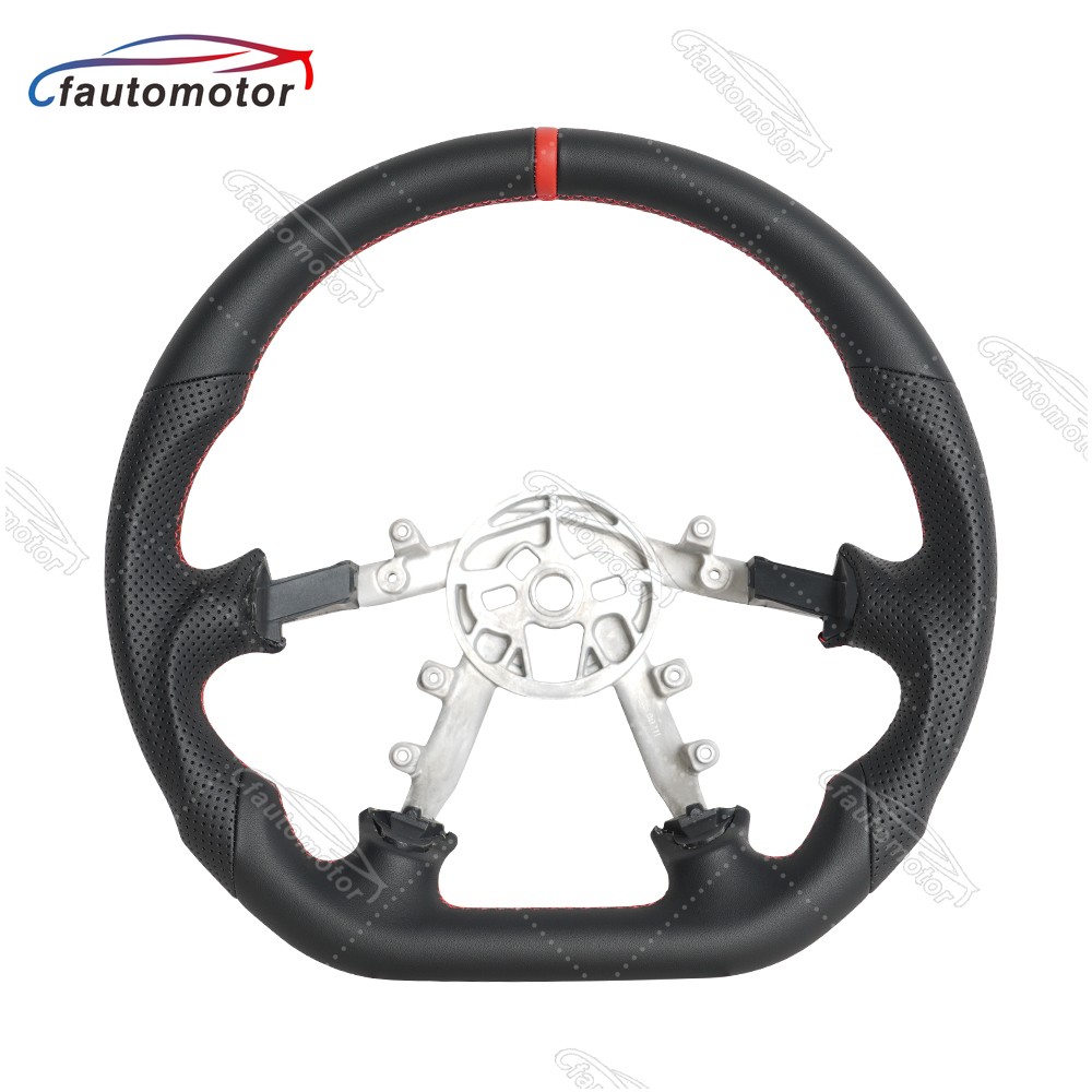 Full Leather Steering Wheel Fit 1997-2004 Chevrolet Corvette C5 Z06 Red Ring