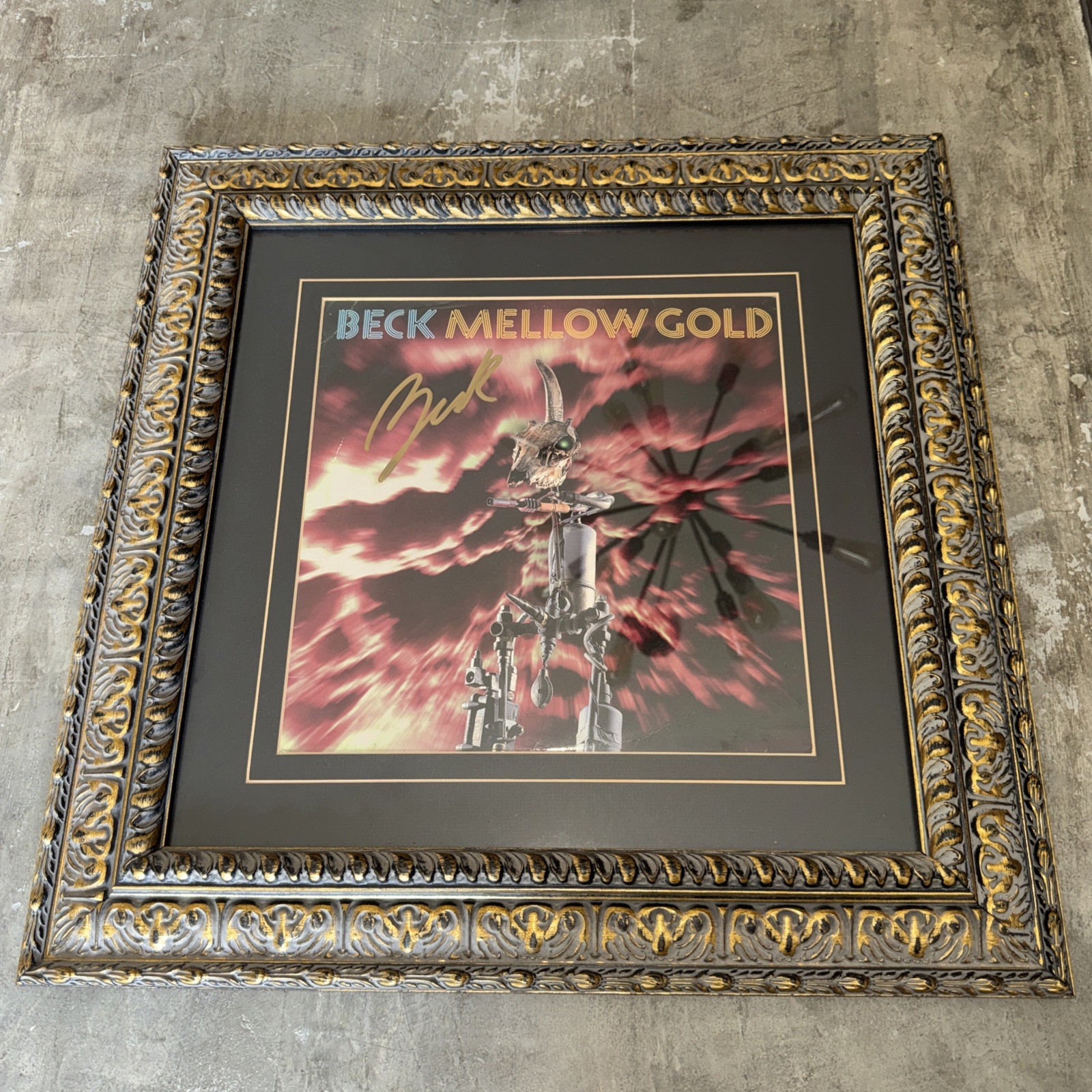 Beck Hansen Signed Vinyl Album BECK Mellow Gold With Proof With Frame Beck Hansen Signed Vinyl Album BECK Mellow Gold With Proof With Frame