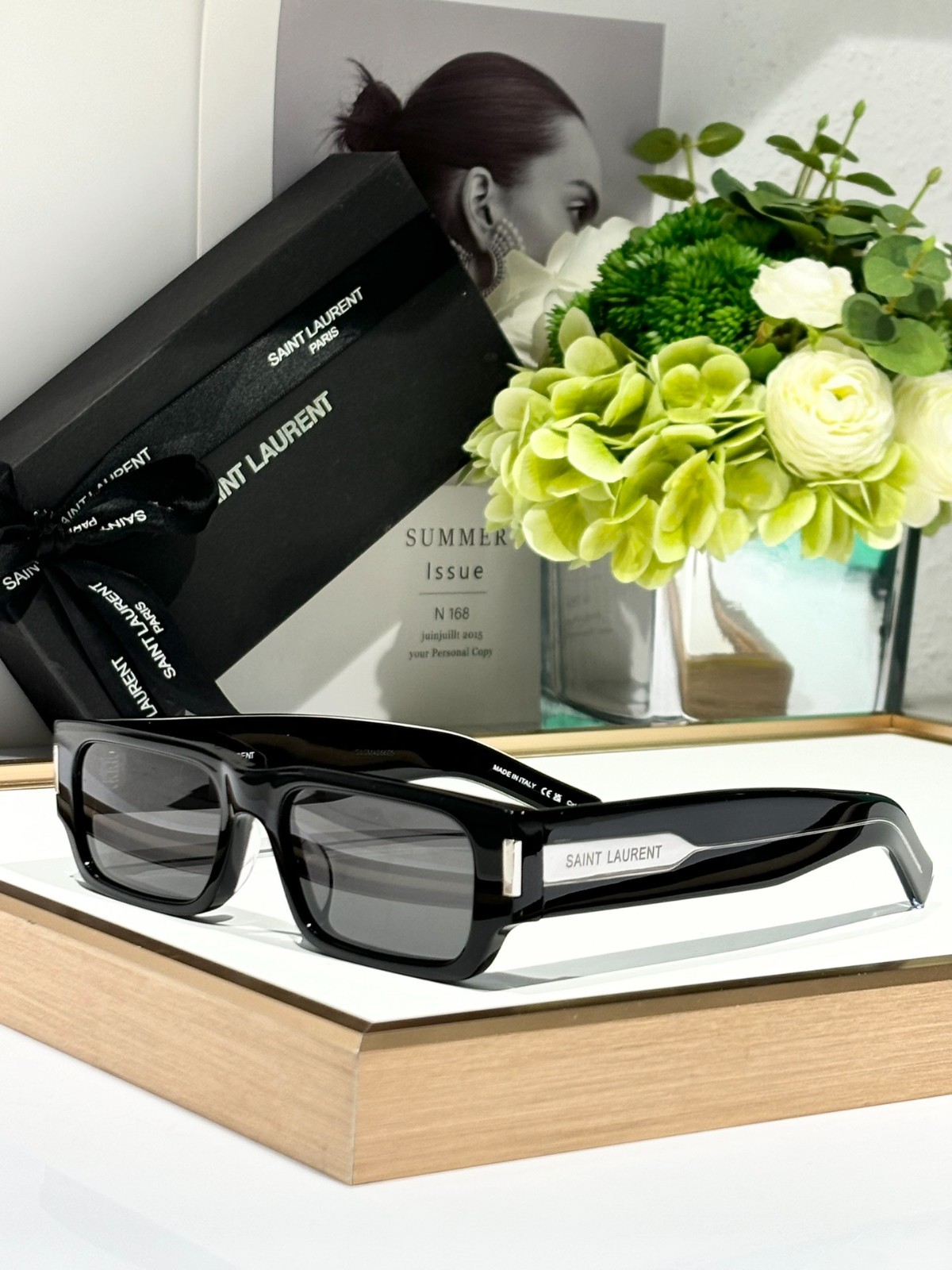 YSL SL660 sunglasses 54□19-145 Black Rectangle Frame Dark Grey Lens YSL SL660 sunglasses 54□19-145 Black Rectangle Frame Dark Grey Lens