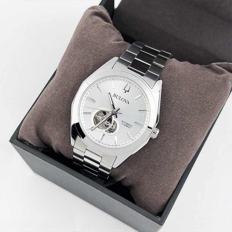Bulova Surveyor 96A274 White Dial Men's Automatic Stainless Watch 42mm New Bulova Surveyor 96A274 White Dial Men's Automatic Stainless Watch 42mm New