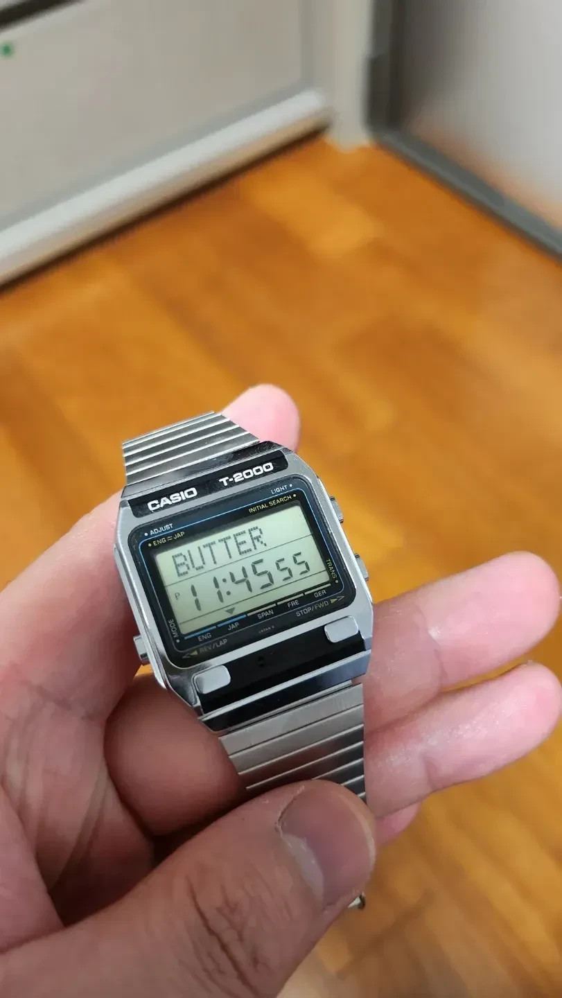 1984 Casio T-2000 Dictionary Watch Vintage Digital Rare Clean