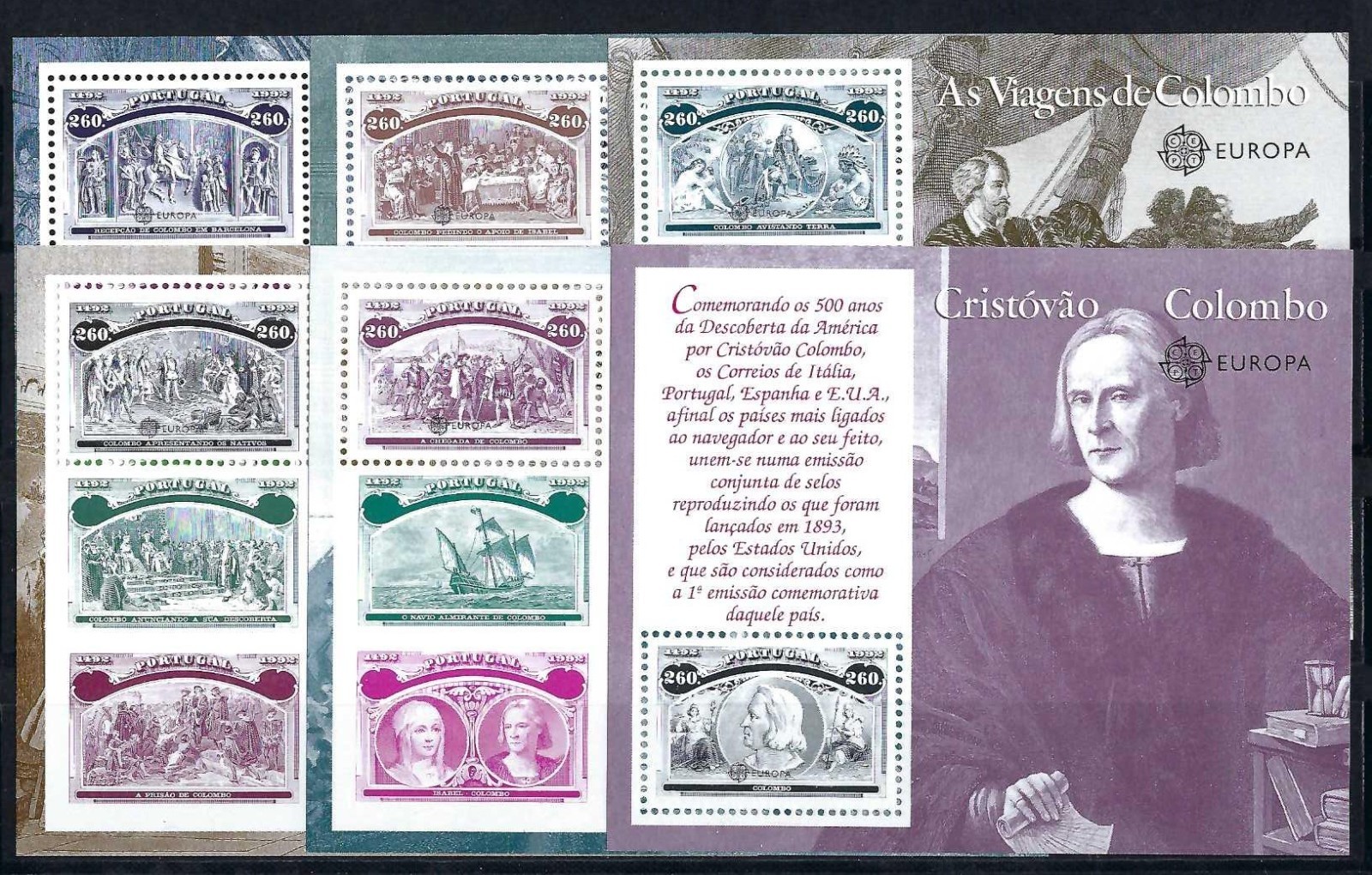 1992 EUROPA CEPT Portugal bloc MNH 1992 EUROPA CEPT Portugal bloc MNH