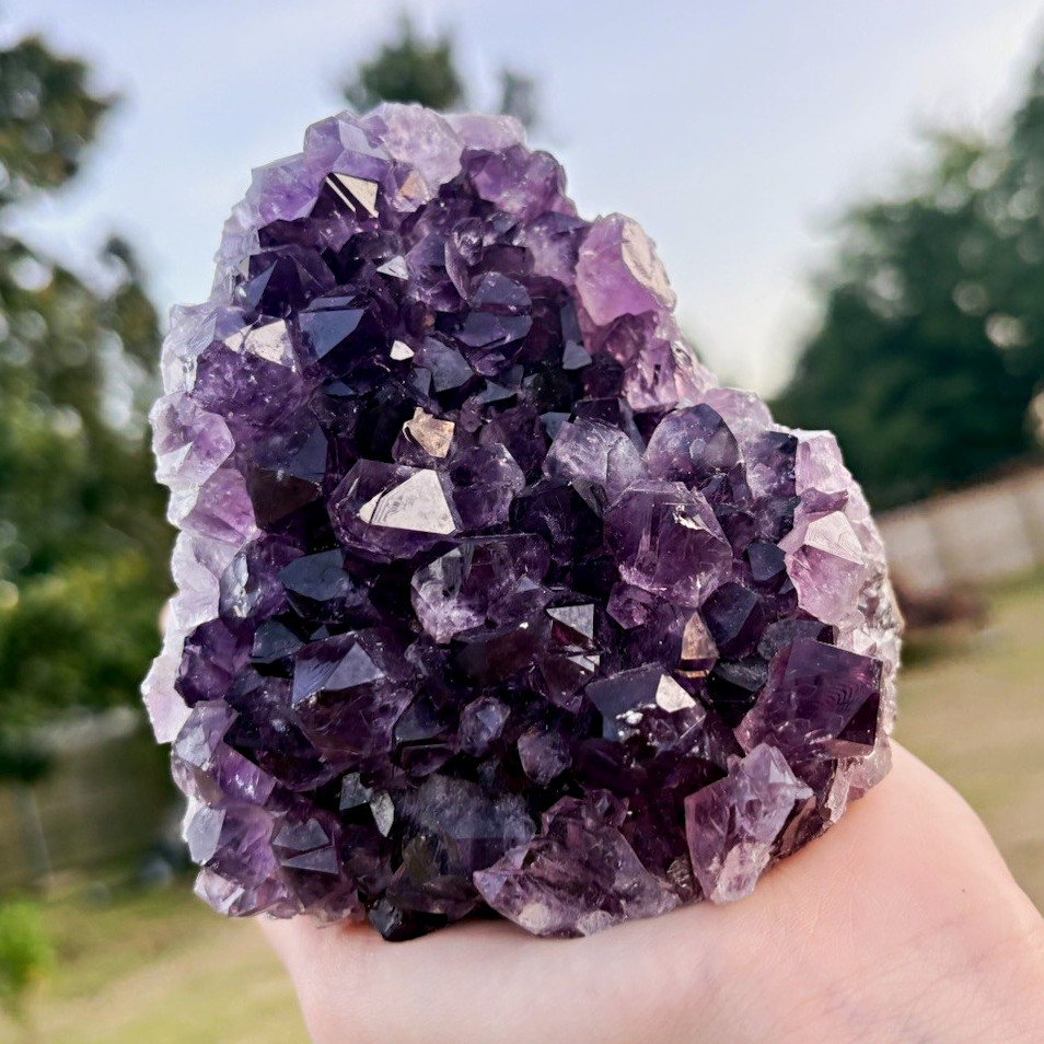 Purple Amethyst Crystal Cluster Mineral Specimen, Rough Display Piece Purple Amethyst Crystal Cluster Mineral Specimen, Rough Display Piece
