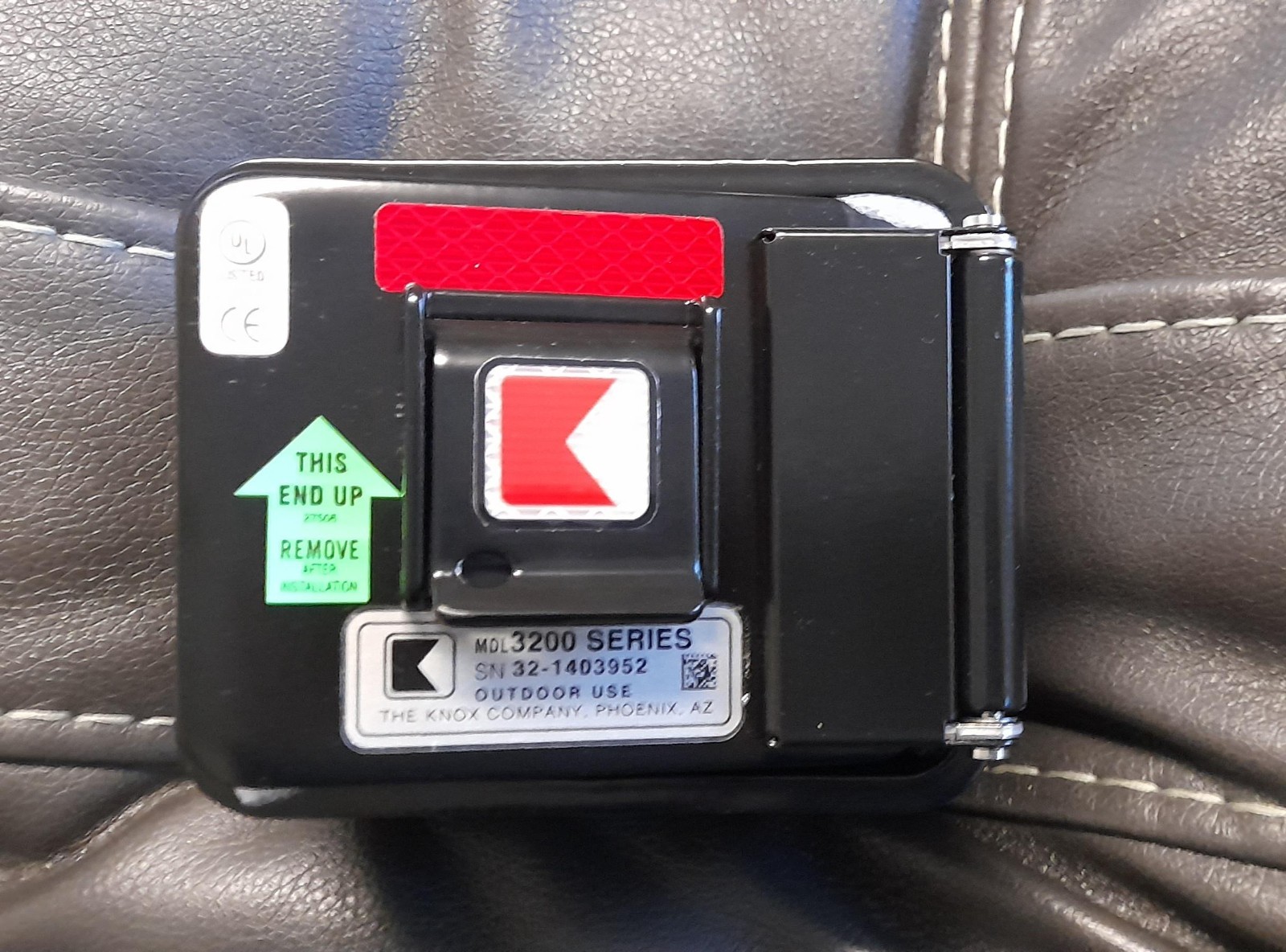 NEW OPEN BOX- Knox Lock 3200 Series- Surface Mount, Black, Hinged