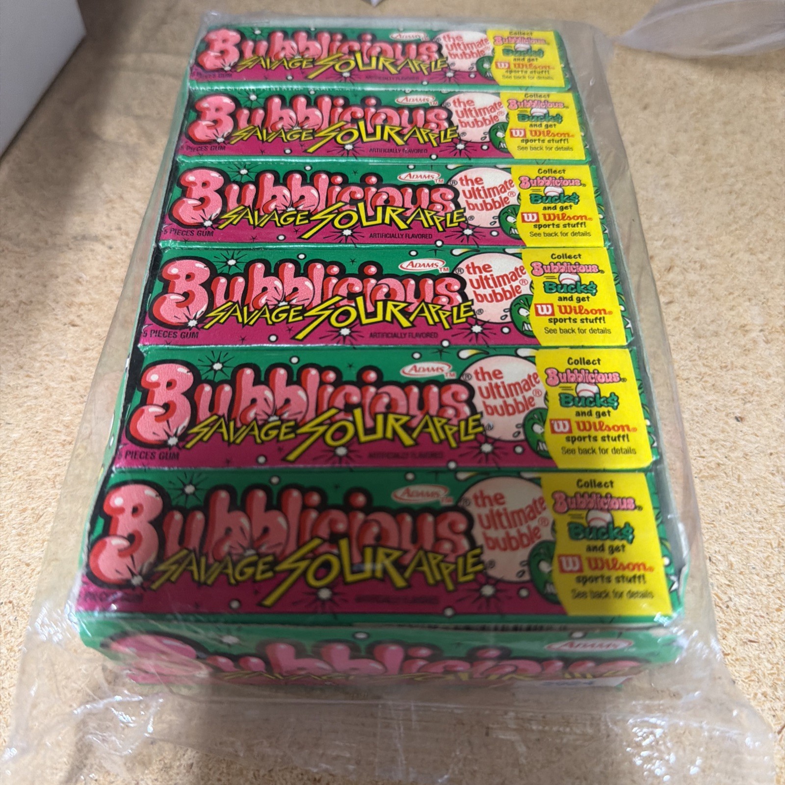 Rare Vintage 2002 BUBBLICIOUS Savage Sour Apple Bubble Gum Full Sealed box Rare Vintage 2002 BUBBLICIOUS Savage Sour Apple Bubble Gum Full Sealed box
