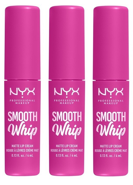 Pack 3 NYX Professional Makeup Smooth Whip Matte Lip Cream POM POM Pack 3 NYX Professional Makeup Smooth Whip Matte Lip Cream POM POM