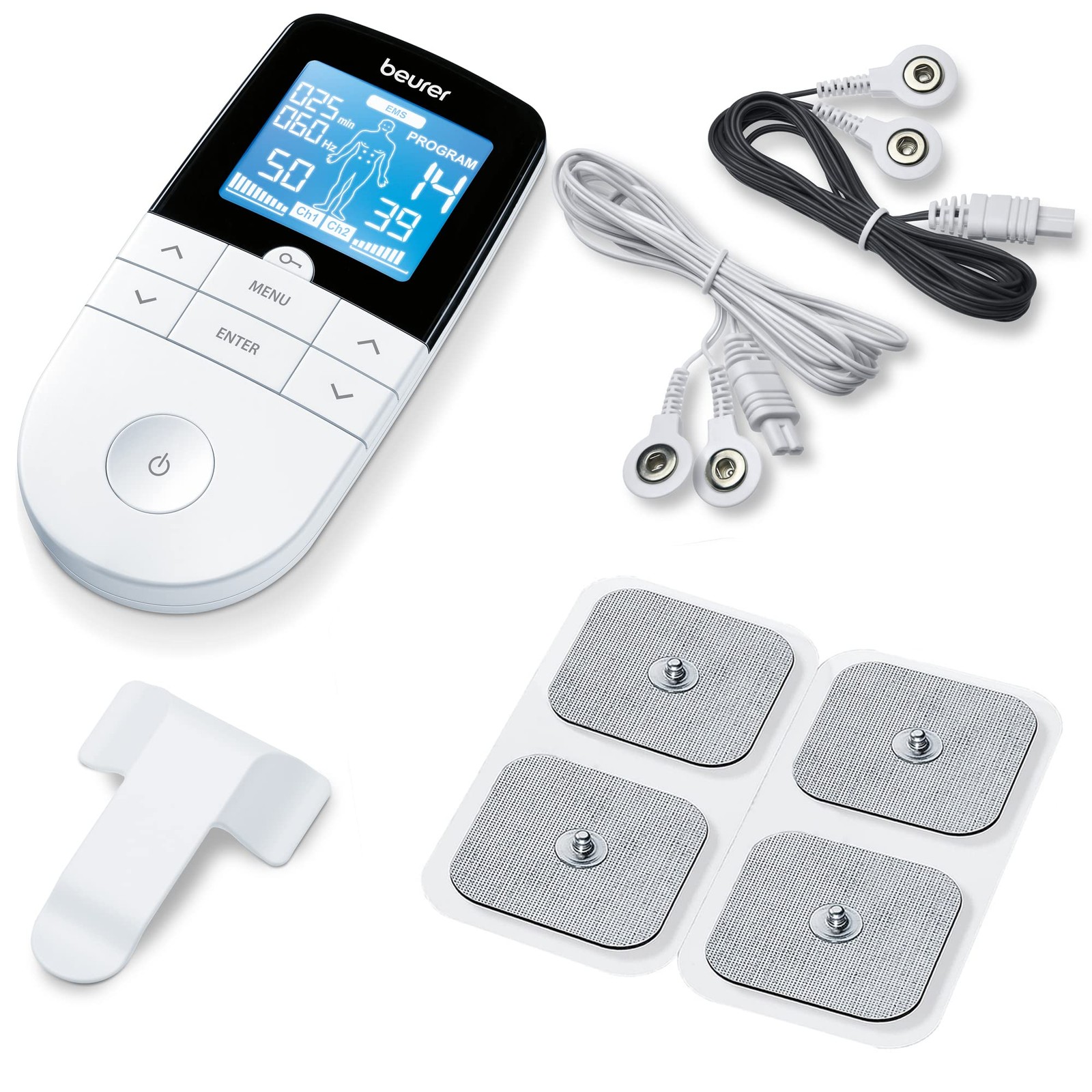 Beurer EM49 Digital TENS EMS Machine Nerve Muscle Stimulator 4 Electrode Pads Beurer EM49 Digital TENS EMS Machine Nerve Muscle Stimulator 4 Electrode Pads