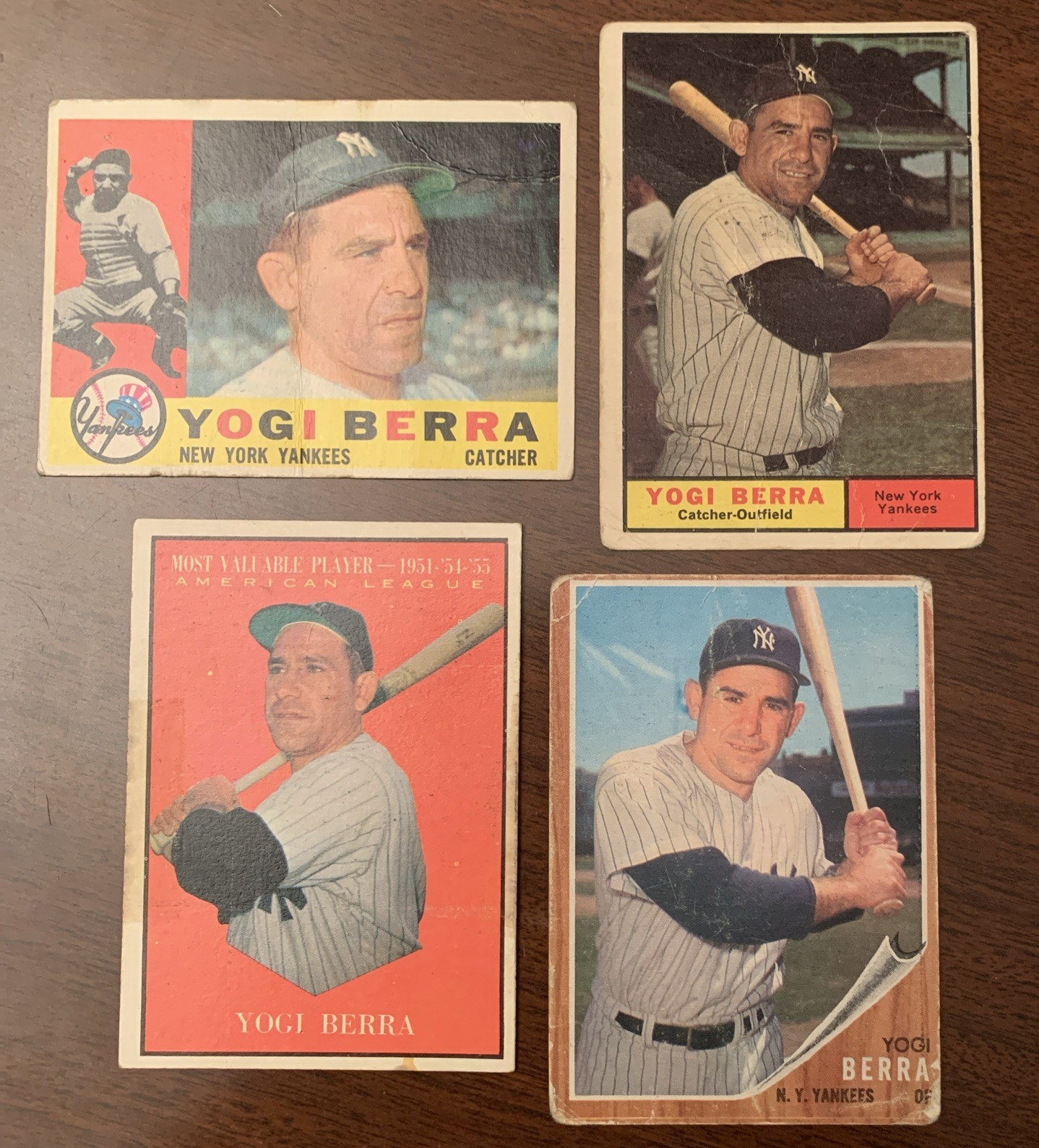 1960–1961–1962 Topps MLB Baseball NYY York Yankees(4)Yogi Berra/Star CARDS/High#