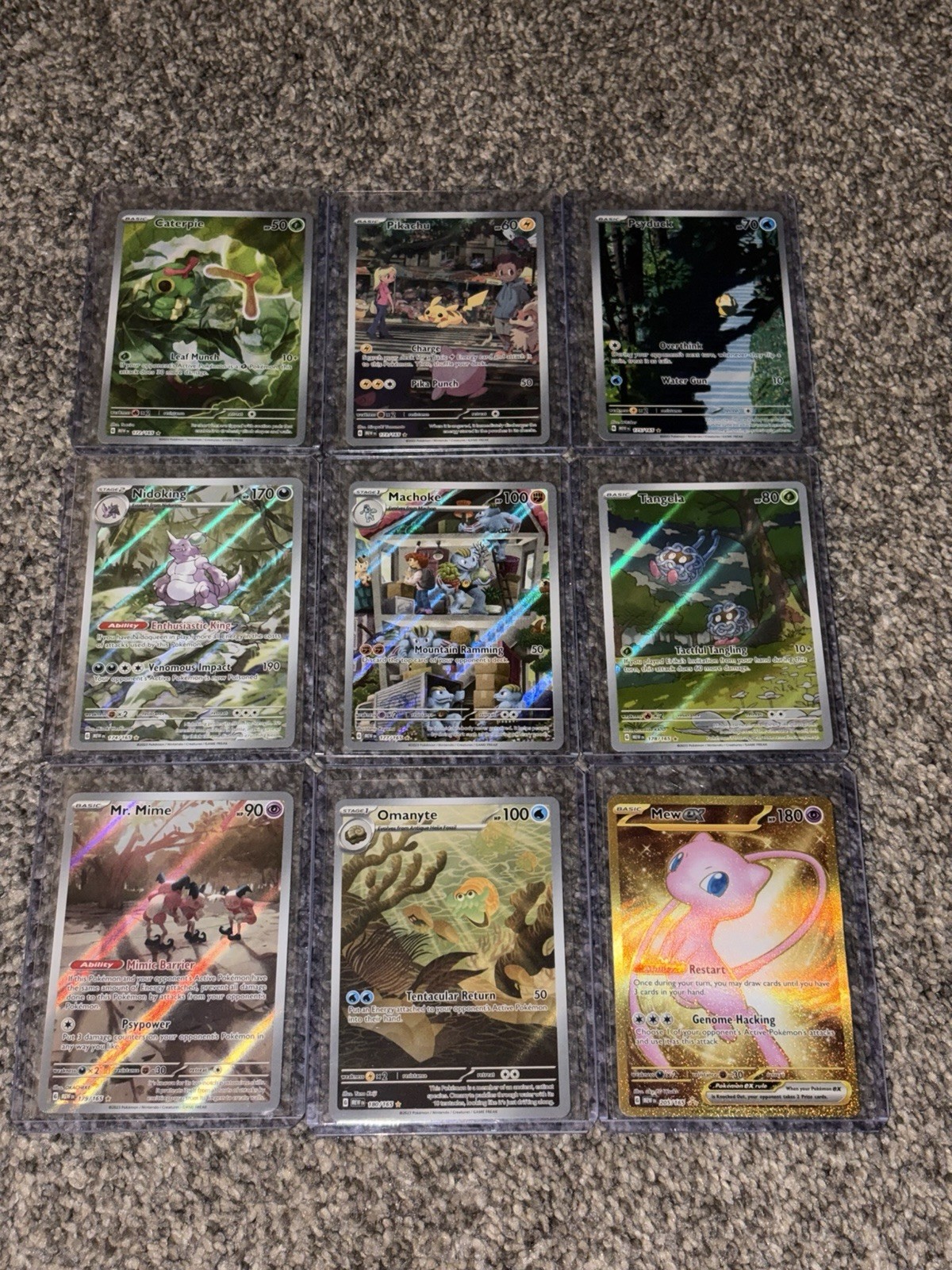Pokemon Scarlet & Violet 151 Illustration Rare Lot of 9 - Pikachu Psyduck Mew