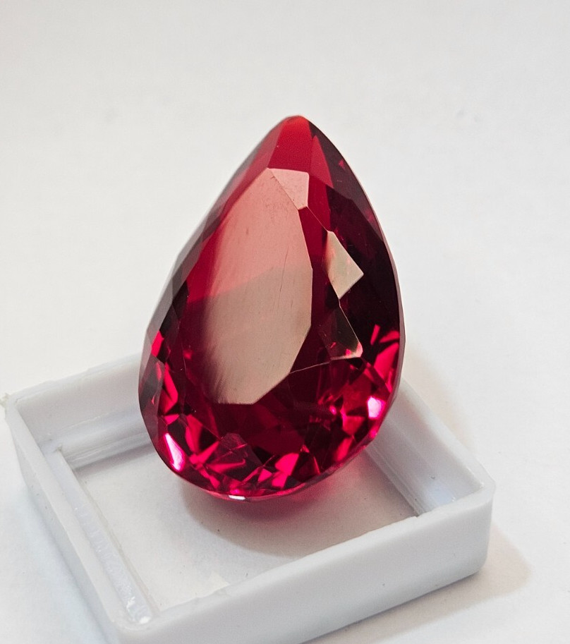 Stunning Red Pear Cut Ruby Natural 60 Ct EGL Certified Loose Gemstone KH1003