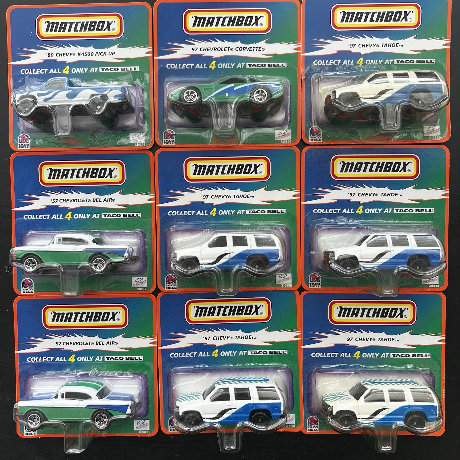 Matchbox 1999 Taco Bell Exclusive Full Set - Lot of 9 VHTF + 