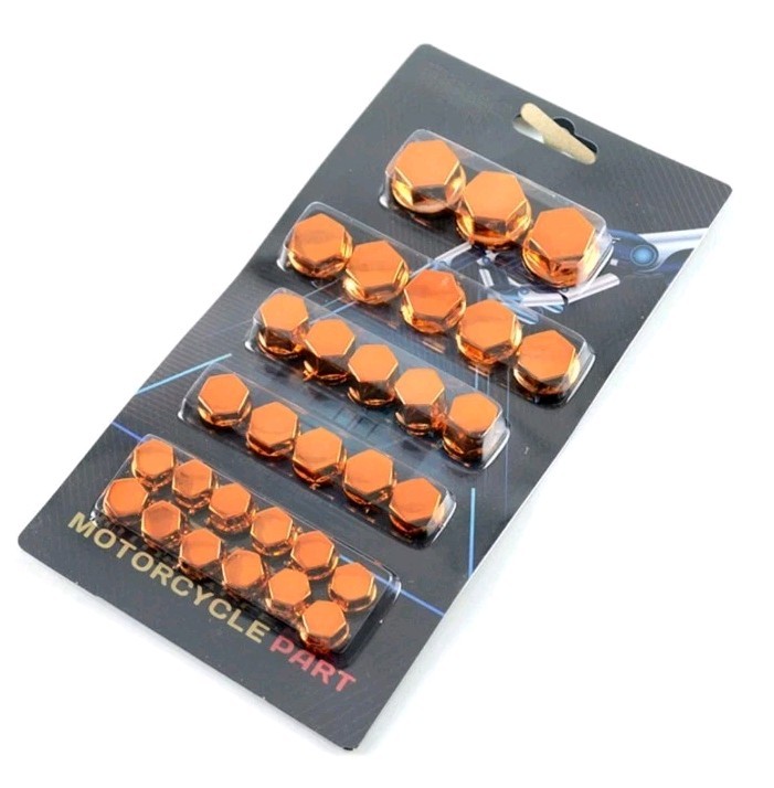 30Pcs Motorcycle Screw Nut Bolt Cap Cover For Yamaha Kawasaki Honda Harley