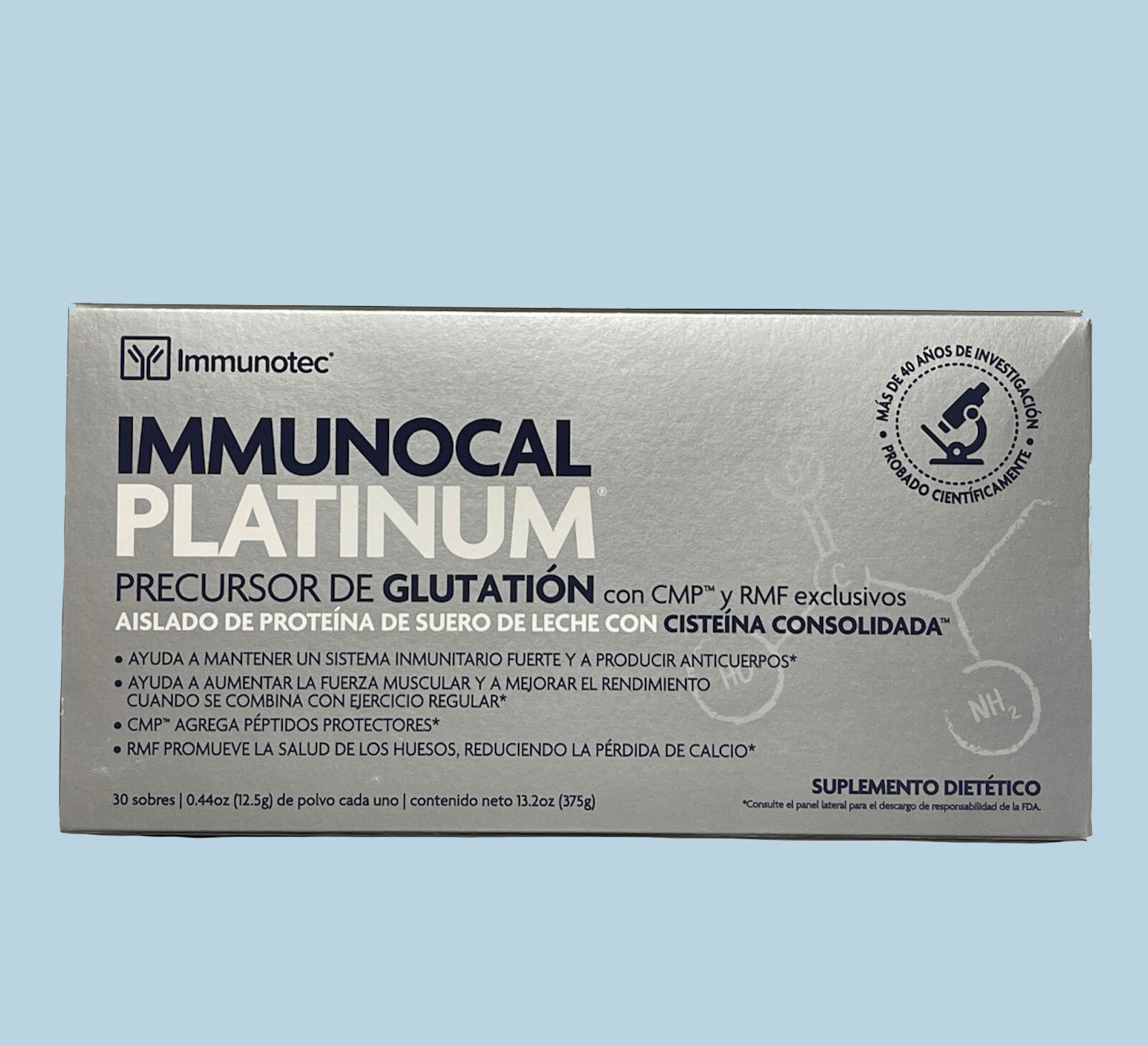 Immunotec Immunocal Platinum Glutathione Precursor 30 pouches Exp 09/2027