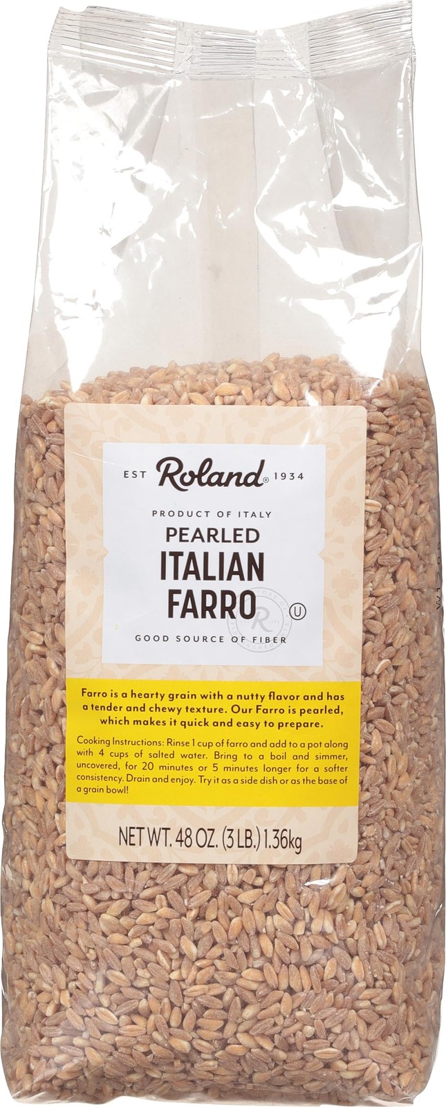 Roland Foods Pearled Italian Farro, 3 Pound (Pack of 1), Light Brown Roland Foods Pearled Italian Farro, 3 Pound (Pack of 1), Light Brown