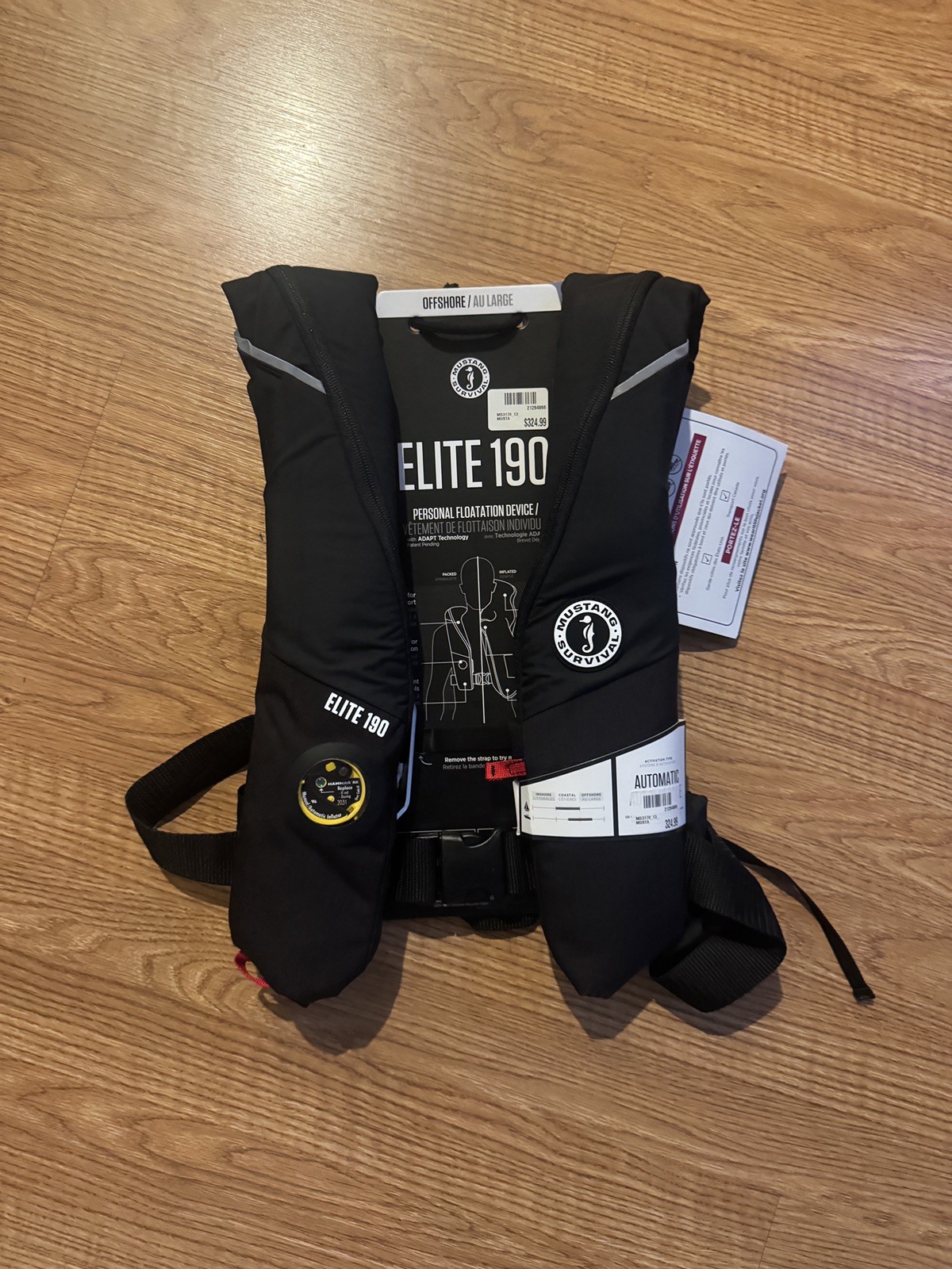 *NEW* Mustang Elite 190 Offshore Inflatable PFD - Black / Black